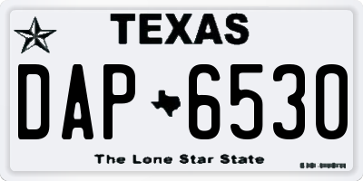 TX license plate DAP6530