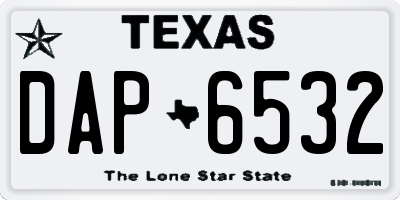 TX license plate DAP6532
