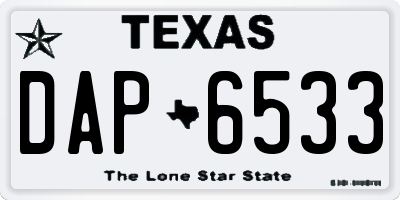 TX license plate DAP6533