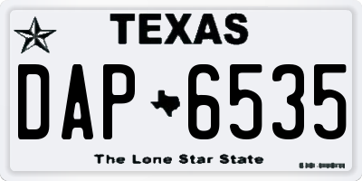 TX license plate DAP6535