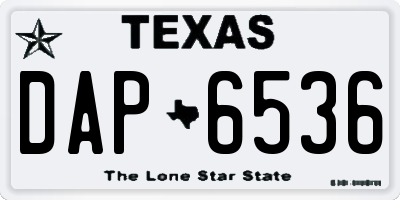 TX license plate DAP6536