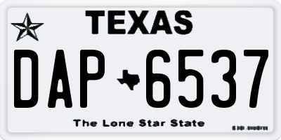 TX license plate DAP6537