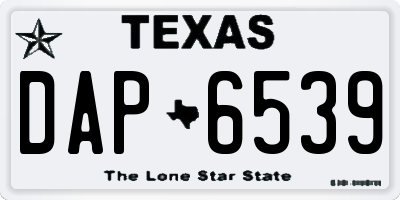 TX license plate DAP6539