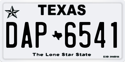 TX license plate DAP6541