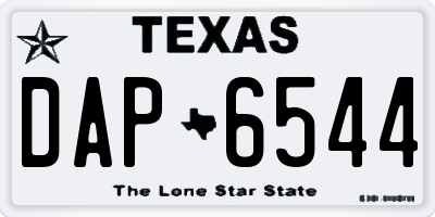 TX license plate DAP6544