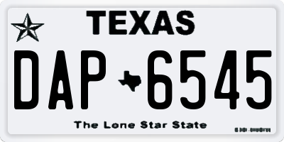 TX license plate DAP6545