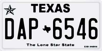 TX license plate DAP6546