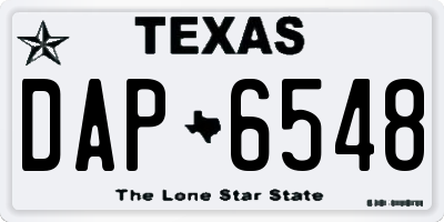 TX license plate DAP6548
