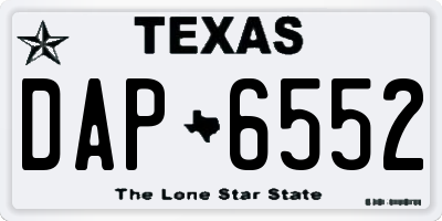 TX license plate DAP6552