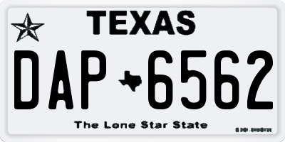 TX license plate DAP6562