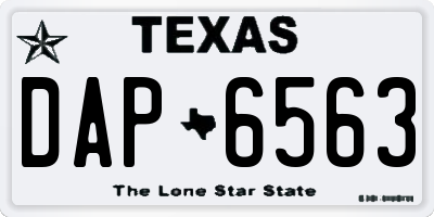 TX license plate DAP6563