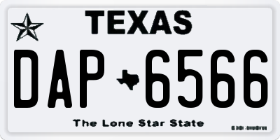 TX license plate DAP6566
