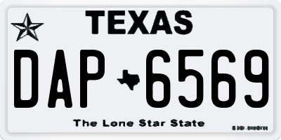TX license plate DAP6569