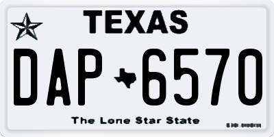 TX license plate DAP6570