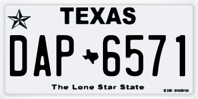 TX license plate DAP6571