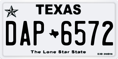 TX license plate DAP6572