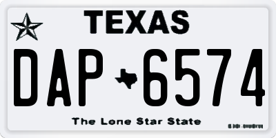 TX license plate DAP6574