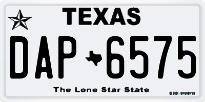 TX license plate DAP6575