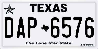 TX license plate DAP6576