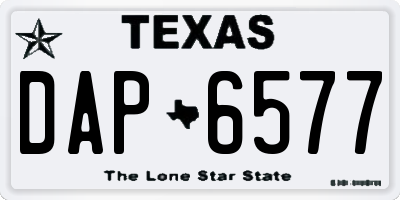 TX license plate DAP6577