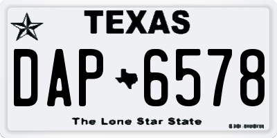 TX license plate DAP6578