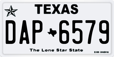 TX license plate DAP6579