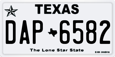TX license plate DAP6582