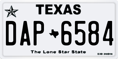 TX license plate DAP6584