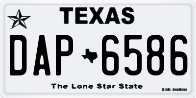 TX license plate DAP6586