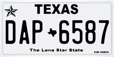 TX license plate DAP6587