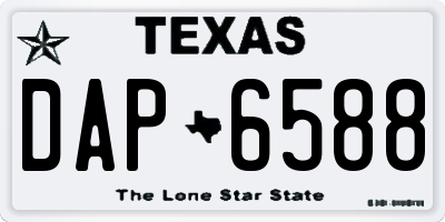 TX license plate DAP6588