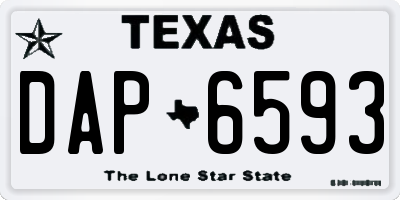 TX license plate DAP6593