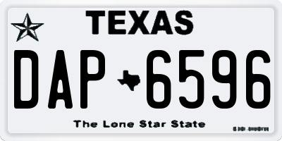 TX license plate DAP6596