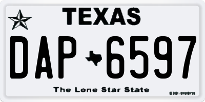 TX license plate DAP6597