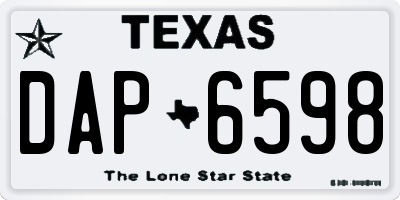 TX license plate DAP6598
