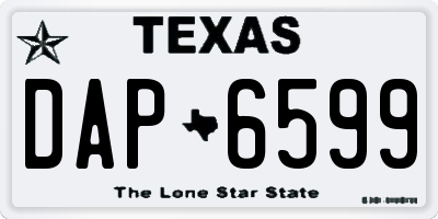 TX license plate DAP6599