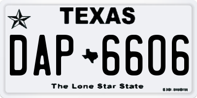 TX license plate DAP6606