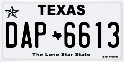 TX license plate DAP6613