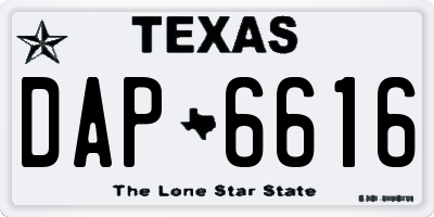 TX license plate DAP6616