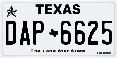 TX license plate DAP6625