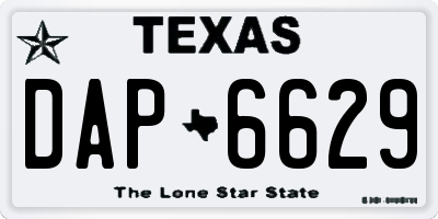 TX license plate DAP6629