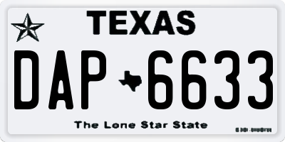 TX license plate DAP6633