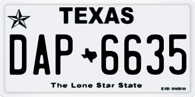 TX license plate DAP6635