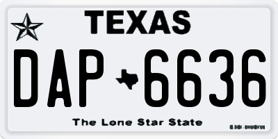 TX license plate DAP6636