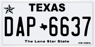 TX license plate DAP6637