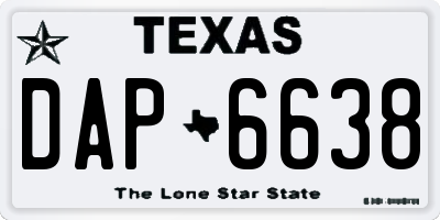 TX license plate DAP6638