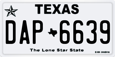 TX license plate DAP6639