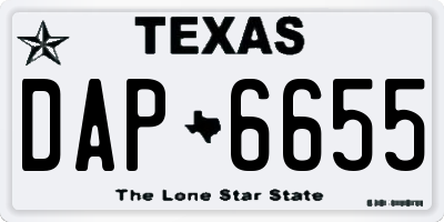 TX license plate DAP6655