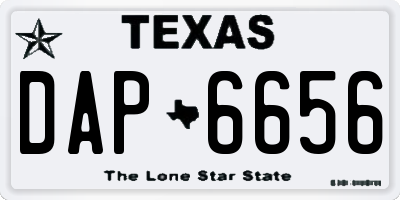 TX license plate DAP6656