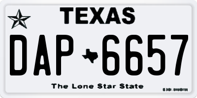 TX license plate DAP6657